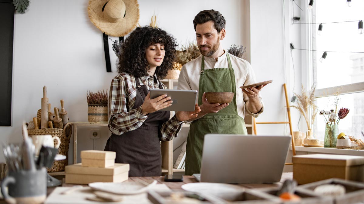 Small Business Owners Reviewing Accounting